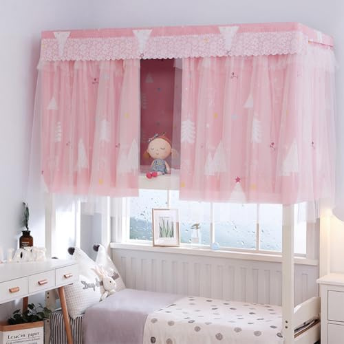 JNGUOSICN Bunk Bed Curtain Student Dormitory Shading Curtain Single Sleeper Bed Tent Canopy Blackout Privacy Shading Cloth for Home School, 2x1.35m