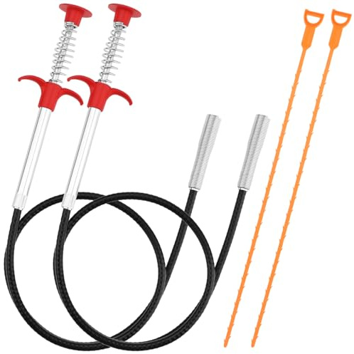 jwtyu 4 pinze per artigli 60 cm/90 cm, pulitore flessibile per capelli a spirale