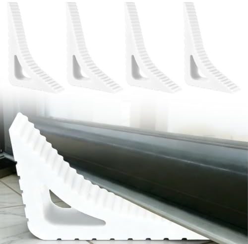 4 Pezzi Fermaporta per Finestre, Cuneo Fermaporta, Senza Foratura, Flessibili e Adattabili, Resistente, Ideale per le Finestre dei Balconi, Impedisce la Chiusura Accidentale, per Famiglie (Bianco)
