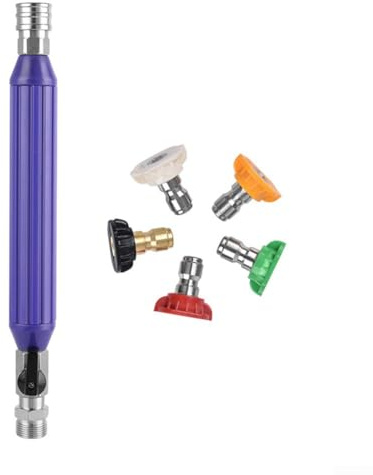Pistolet pulvérisateur multi-buses en acier inoxydable haute pression avec connexion rapide pour un nettoyage efficace de la voiture (violet)
