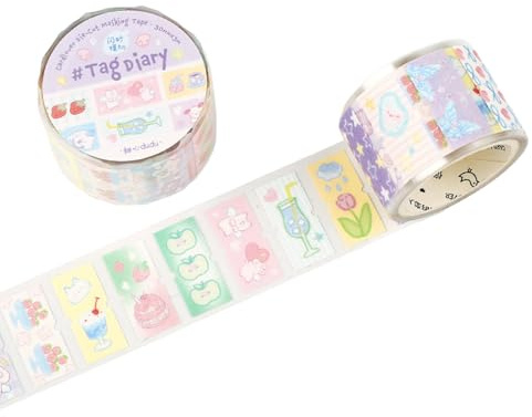 Rouleau D'autocollants De Dessin Animé Prédécoupés Scintillants Ruban Décoratif Pour Scrapbooking Pour Journal Carnet Notes Planificateur Calendrier Album Photo Bande Scrapbooking