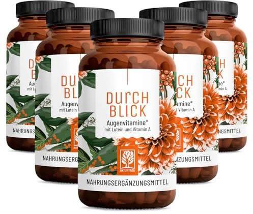 Augenvitamine - Lutein Zeaxanthin Komplex Kapseln mit Beta Carotin & Vitamin A hochdosiert & Vegan - 450 Augenkapseln mit Lutein 20mg für 15 Monate - Augen Vitamine - 100% natürlich