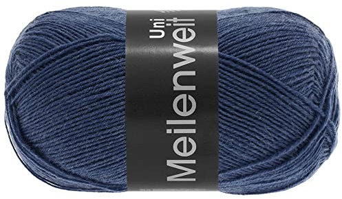 LANA GROSSA Meilenweit 100 | Sockenklassiker, uni und bedruckt, waschmaschienenfest | Handstrickgarn aus 80% Schurwolle & 20% Polyamid | 100g Wolle zum Stricken & Häkeln | 420m Garn