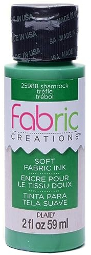 Plaid Fabric Creations Fabric Paint, Water Based Ink, Shamrock, 59 ml