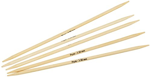 Prym 15 cm x 3,50 mm dubbelspetsig handske stickstift, bambu