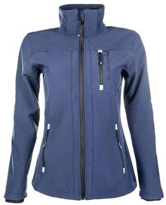 HKM 5273 Softshelljacke Sport, Damen Mädchen Jacke Regenjacke Kapuze, Blau (Dunkelblau), 152