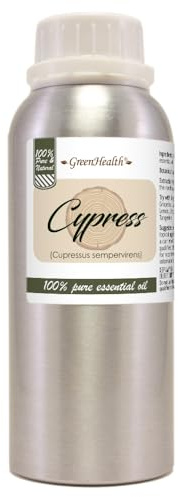 Cypress Essential Oil – 8 fl oz (237 ml) Aluminum Bottle w/Plug Cap – 100% Pure Essential Oil – GreenHealth