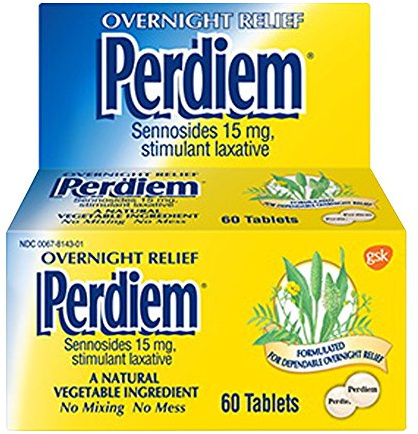Perdiem Overnight Relief Laxative Pills-60 ct by Perdiem