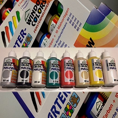 Hs24store Window Color 80ml 15 Farben und Malvorlagen Weihnachten Winter