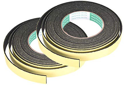 sourcing map Nastro sigillante in schiuma, larghezza 20 mm, spessore 2 mm, lunghezza 5 m, striscia autoadesiva per isolamento delle porte della finestra, confezione da 2