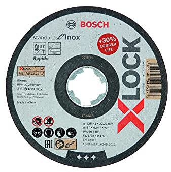 Bosch 1x PRO Stainless Steel and Metal Gebundene, dünne und langlebige Trennscheibe, X-Lock (für Edelstahl, Edelstahl, Ø 125 mm, Professional Zubehör Kleiner Winkelschleifer)