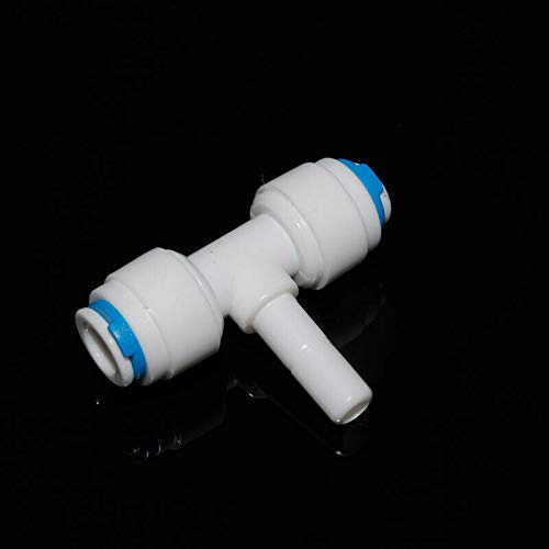 Raccord de tuyau de filtre à eau SENRISE Connecteurs à emboîtement rapide pour système de filtre à osmose inverse (1/4(6,5 mm) Connecteur en T - A, 3 pièces)