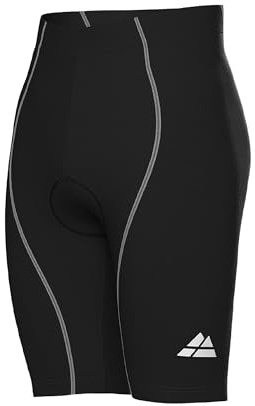 DANISH ENDURANCE Pantalón Corto Acolchados con Gel 3D de Ciclismo para Hombre, Secado Rápido, Transpirable…, Negro/Gris, M