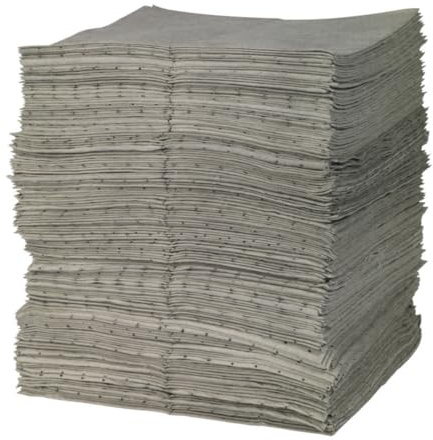SPC® by Brady Almohadillas Absorbentes Universales – Pack de 200, 1 capa, Sellados y Perforados, 40 cm x 50 cm, Alta Absorción para Aceites, Agua, Disolventes y Refrigerantes