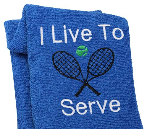 LEVLO Funny Pickleball Gifts I Live to Serve Sport Towels Best Tennis Gift for Tennis Pickleball Player (I Live to Serve)