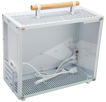 Bewinner Caja de PC Micro ATX para Juegos, Torre Media ATX Blanca con Vidrio Templado, Diseño Compacto y Elegante para Escritorio