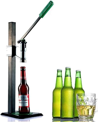 Manual Beer Capping Machine, Bench Beer Bottle Cap Capping Machine, Adjustable Height, Beer Soda Bottle Cap Sealer, Glass Bottle Capper, Push-type Adjustment Button, Nylon Top Pad Standard Size