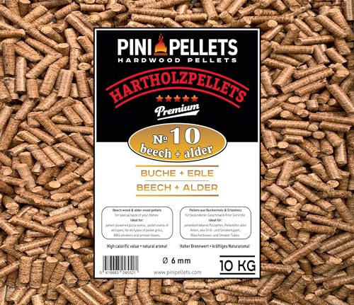 PINI Grillpellets 10 bok al mix 10 kg BBQ träpellets för grillning rökning rökning
