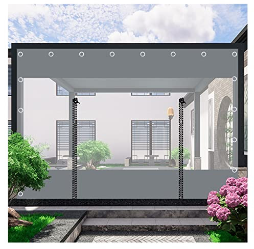 ZHZHXR Lonas Transparentes Exterior Cortina para Garaje Lonas Transparentes con Ojales para Pabellones, Marquesinas, Invernaderos, Cortina de Lluvia Balcón (3.94x8.2ft/1.2x2.5m)