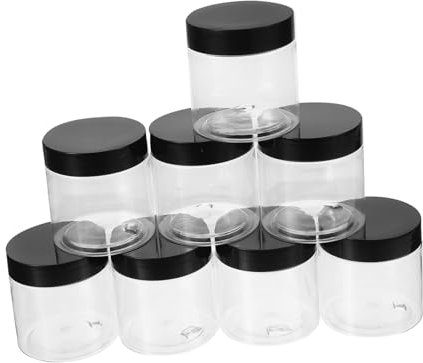 Veemoon 1 Juego Tarro De Plástico Contenedores Almuerzo Envase Botes Con Tapas Herméticas Tarros De Almacenamiento Recipiente De Fruta Seca La Mascota Transparent 8 Piezas