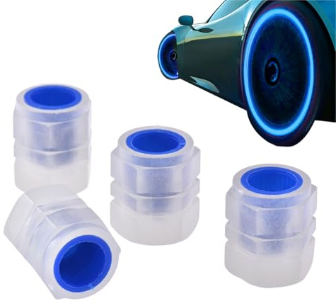 Bouchons de Valve de Pneu de Voiture Lumineux, Lot de 4 Bouchons De Valve Universels Fluorescents, Anti-Poussière Couvercle de Tige deValve Lumineux pour Accessoire Universel pour Camions, SUV