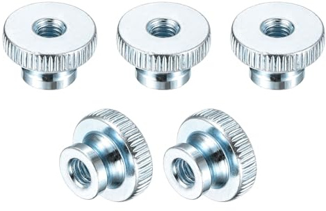 QUARKZMAN Tuercas Moleteadas Para Girar Con Los Dedos, 5 Piezas M6 x 20 x 12mm Tuerca Moleteada De Acero Al Carbono, Perillas Redondas Para Piezas De Impresora 3D, Azul Blanco