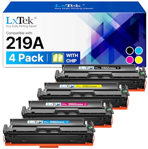 LxTek 219A Toner mit Chip 219X Kompatibel Schwarz für HP 219A Toner Set Original für HP Color LaserJet Pro MFP 3302FDWG Toner für Color LaserJet Pro MFP 3302SDWG 3302FDW Drucker WLAN A4 (4er-Pack)