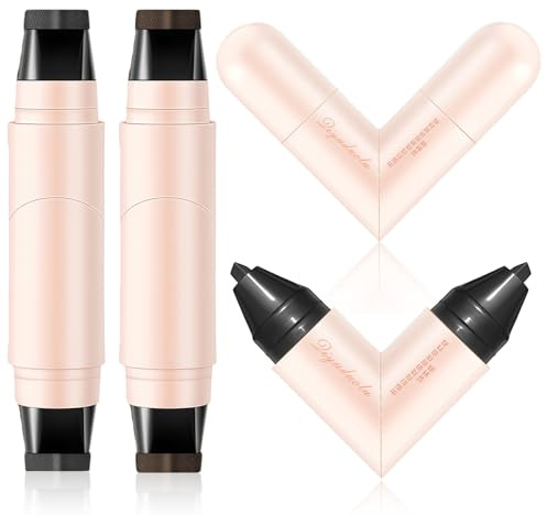Yamobi Sello de delineador de ojos 2 piezas Resistente al agua Pluma alada giratoria Plegable de doble punta Negro Marrón Plantilla de delineador de ojos
