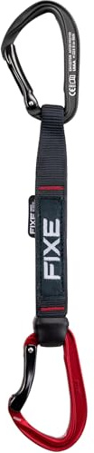 FIXE - Cinta Exprés Picot Team Edition para Escalada Deportiva y Desplomes - Alta Visibilidad y Máxima Precisión - Mosquetones Picot Curve + Straight - Poliamida - 18 cm - Color Rojo