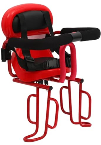 TusaMer Asiento de bicicleta para bebé, asiento trasero para niños y bicicleta eléctrica con barandilla de seguridad y reposapiés, cómodo asiento de bicicleta para niños de 6 meses a 6 años (rojo)