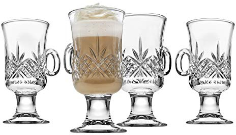Godinger Dublin Irish Coffee Mugs for Coffees, Lattes, Cappuccinos, Smoothies, Hot&Cold Beverages, & More, 6oz Set of 4