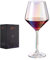 KOSIUN - Lot de 4 verres colorés en cristal sans plomb pour vin blanc et rouge - verres soufflés à la main, bord fin, sans lèvre, longue tige, 444 ml