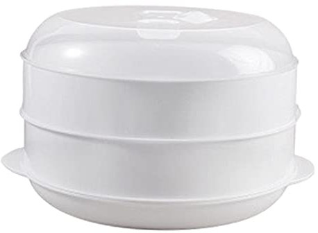 Baoblaze Microwave Food Steamer for Cooking Heating Steamer Dish Veggies Cookware for Home kitchen and office, S 2 Tier