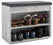 KOMTO Schuhbank mit Sitzfläche - Schuhregal Bank mit Stauraum Beton 60 x 48 x 32 cm Kleiner Schuhschrank mit Sitzbank Flur Bank Garderobenbank Sofia