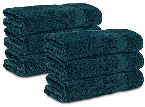 Komfortec 6er Handtücher 50x100 cm Set aus 100% Baumwolle, Frottee, Weich, Petrol