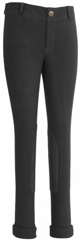 TuffRider Children's Cotton Embroidered Pull-On Jodhpurs - Black - 8