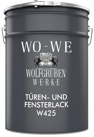 WO-WE Türen und Fensterlack 3in1 Türenlack Holzfenster Metall Holz Farbe Rot - 5L