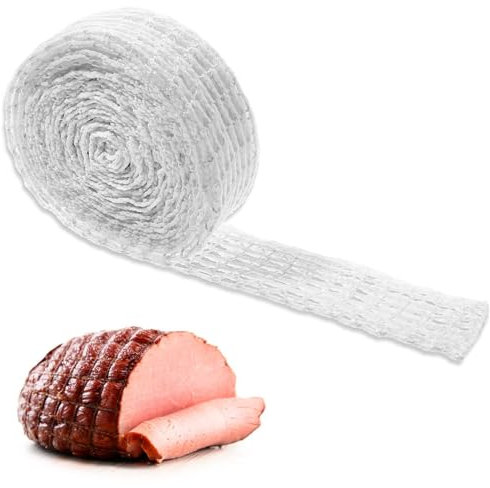 Yuanchu Filet à Viande - 3Meter - Filet à rôti - Fil de Coton - 16 Trous - Filet à Viande - Filet de Fumage - Filet élastique pour Le Rangement - pour Suspendre la pâtisserie, la Cuisson, Le Jambon