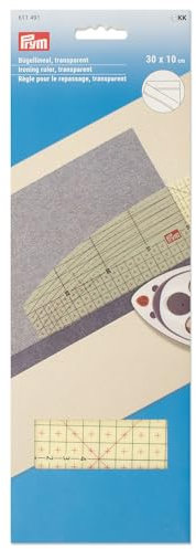 Prym 611491 Bügellineal, Bogenlineal, transparent, 30 x 10 cm
