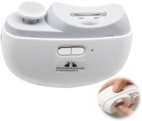 Horuili® Tagliaunghie elettrico, lucidatore per unghie, LED per rifinire e lucidare le unghie Con funzione di lima e luce, smerigliatore per unghie multifunzionale