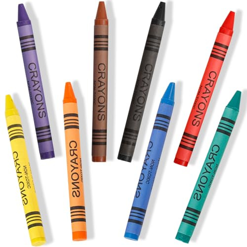 Enjamyo 100 Sets Crayons Bulk,8 Assorted Colors Bulk Crayons,Crayon Party Favors for Parties, Restaurants, Family, School Supplies,Classrooms(100 Sets of 8-Packs in a Box (800 total bulk Crayon)