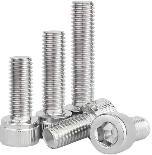 GZSYWZ 10 Pièces Vis à Tête Cylindrique à Six Pans Creux en Acier Inoxydable A2 V2A M5 x 40mm Vis à Tête Cylindrique Avec Hexagone Filetage Complet