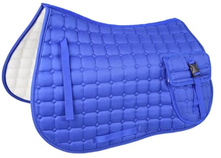 MERIGLARE Manta para Silla de Montar de Caballo, Suministros Equinos, Protección Transpirable Y Cómoda con Bolsillo para Caballo de Competición Y Paseo, Azul