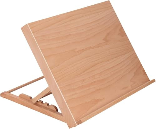 Adjustable Desktop Easel Stand - 47x36x3.5cm Beech Wood Drawing Board for Artists, Kids & Students - Foldable Tabletop Art Easel with 5 Angle Positions for Sketching, Painting & Display