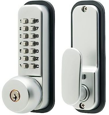 Sterling S2240 Digital Door with 14Push Button and Hold Back Function with Key Over Ride Satin Chrome