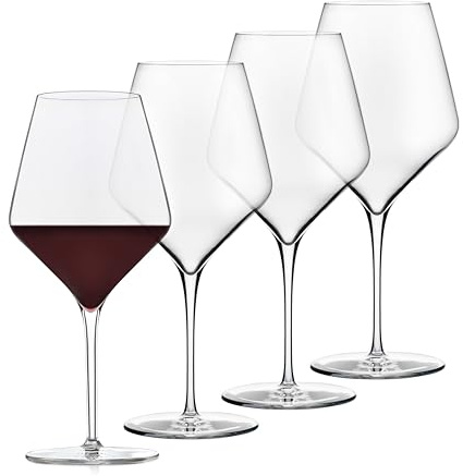 Libbey Signature Red Wine Glasses Set of 4, Seamless 24 Oz Wine Glasses for Cabernet, Merlot, and More, Stemmed Wine Glasses for All Occasions