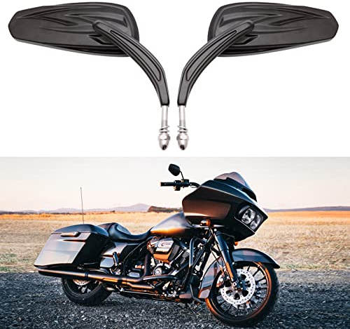 DREAMIZER Motorcykel backspegel, 8mm motorcykel spegel kompatibel med sportster XL883 1200 Dyna Softail Street Glide Electra Glide Road Glide (svart)