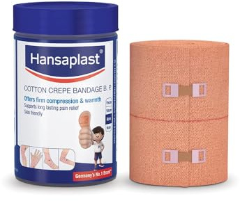 Hansaplast Soft Cotton Pain Relief Crepe Bandage Pack of 1 (8CMx4MTR)