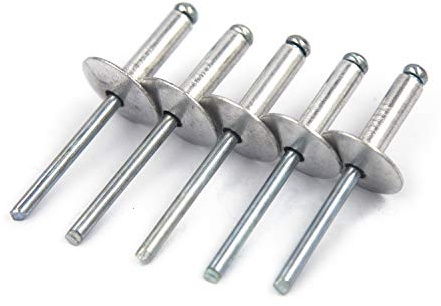 ALLOYPRO 60pcs Large Flange Blind Rivets, Aluminum,Flange Diameter 5/8 (16 mm),Pop Rivets Assortment Kit Blind Rivet,3/16 x 5/8 Inch,Grip Range(8-12mm)