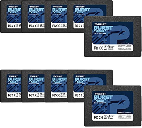 Patriot Memory Paquete de 10 unidated SSD Disco Sólido Interno 2.5 SATA III Interno 480GB Burst Elite 6 Gbps